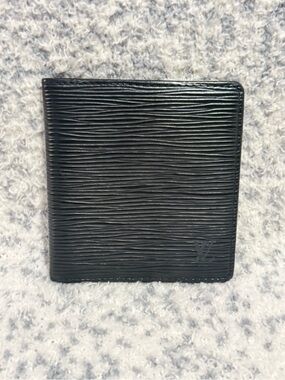 Louis Vuitton Black Epi Leather Compact Card Wallet